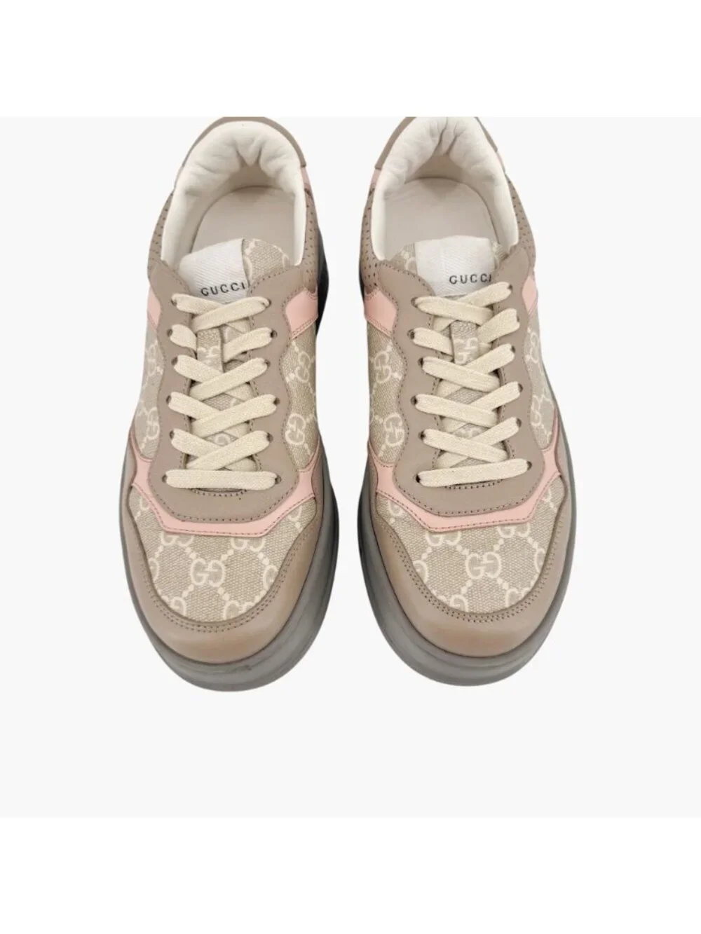 Gucci Beige GG Monogram Canvas Dali Platform Sneakers Size 39 US 9 Women